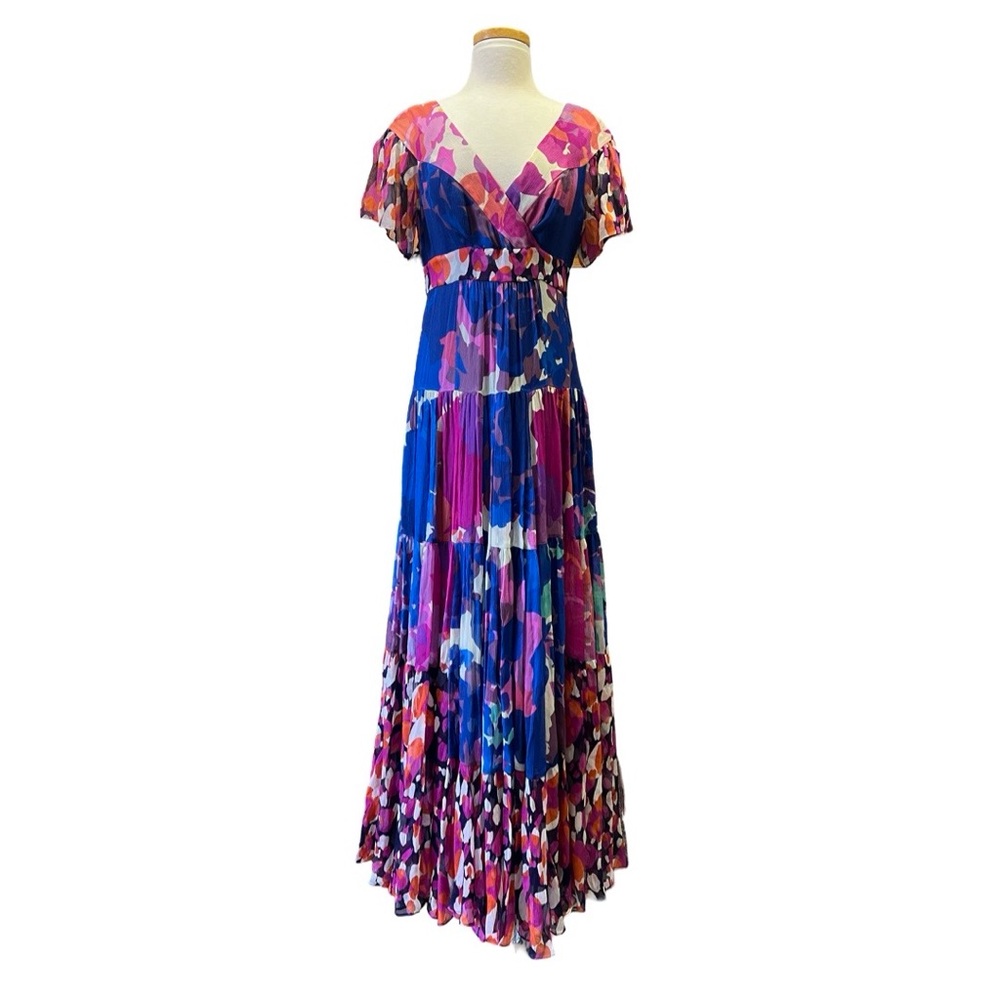 Diane Von Furstenberg Silk Tiered Floral Bohemian Maxi Dress 8